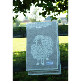 Plaid en laine réversible sheep plaids grey