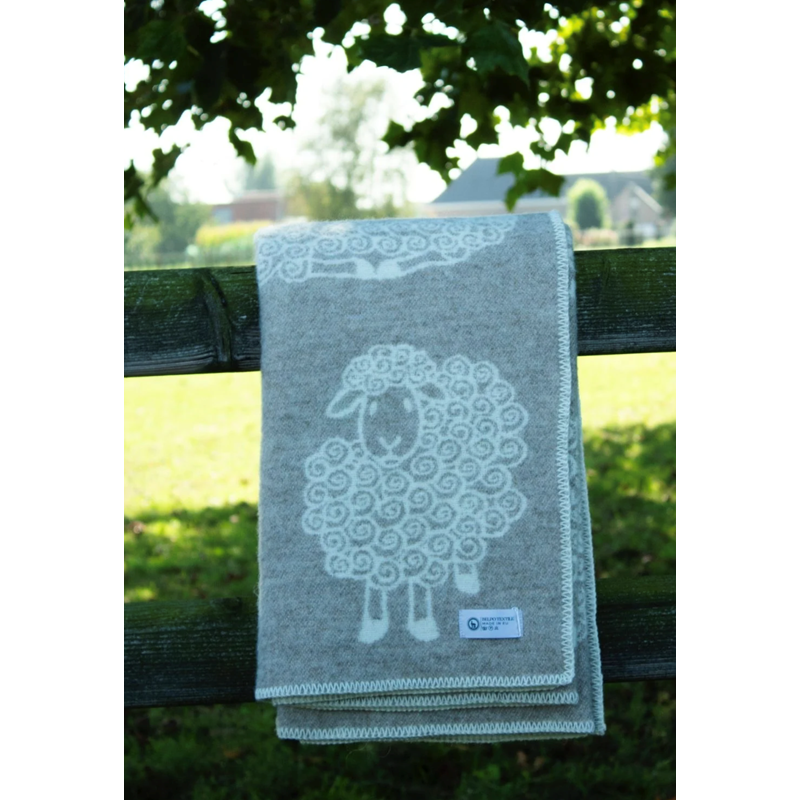 Plaid en laine réversible sheep plaids grey