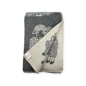 Plaid en laine réversible sheep plaids grey