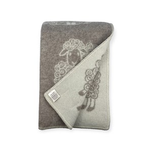 Plaid en laine réversible sheep plaids beige