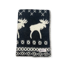 Plaid en laine réversible  xmas plaids black white