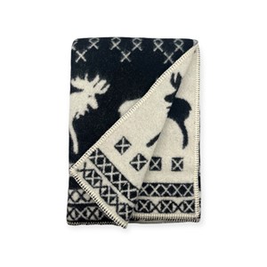 Plaid en laine réversible  xmas plaids black white