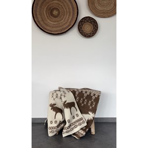 Plaid en laine réversible  xmas plaids black white