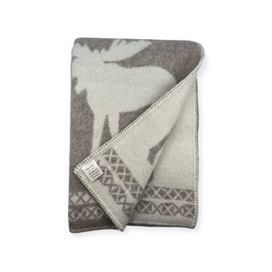 Plaid en laine réversible  moose plaids beige white
