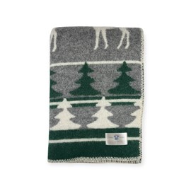Plaid en laine réversible  xmas plaids green