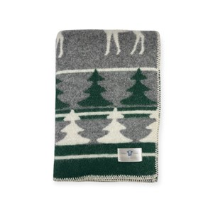 Plaid en laine réversible  xmas plaids green