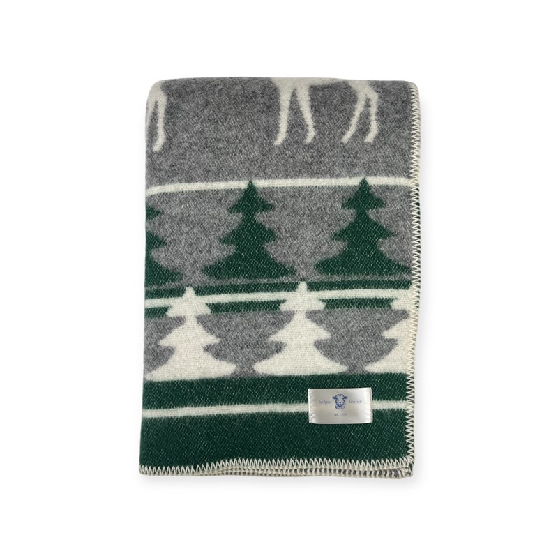 Plaid en laine réversible xmas plaids green