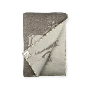 Plaid en laine réversible  horse plaids beige white