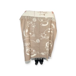 Plaid en laine réversible playful chat