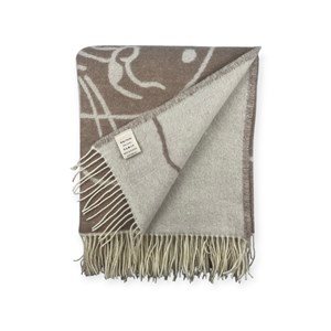 Plaid en laine réversible playful chat