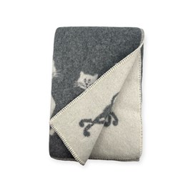Plaid en laine réversible cat plaids grey