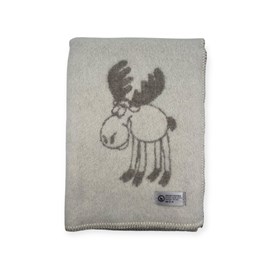 Plaid en laine réversible  moose plaids beige white