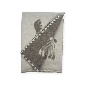Plaid en laine réversible  moose plaids beige white