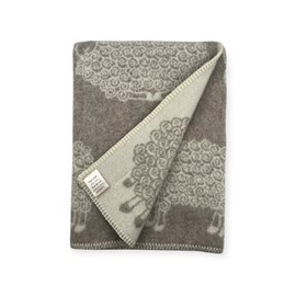 Plaid en laine réversible sheep plaids beige white