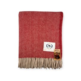 Plaid en laine herringbone red