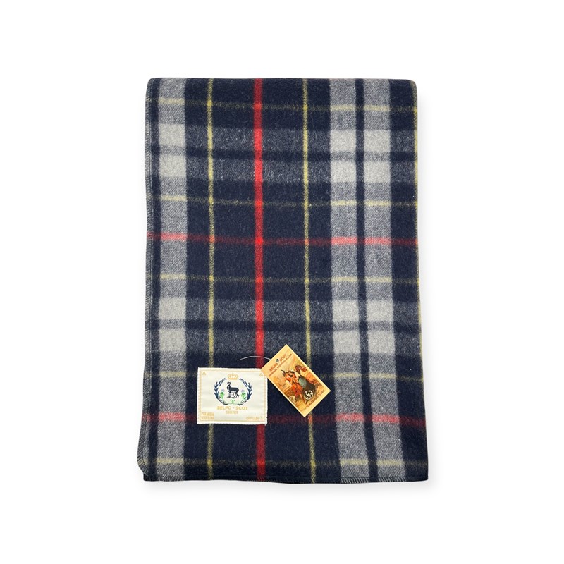 Plaid en laine tartan xl navy blue