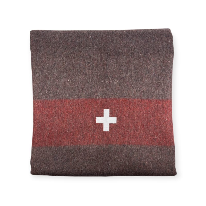 Belpo - Plaid en laine tartan xl army style swiss