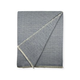 Plaids en laine d’agneau blue diamond