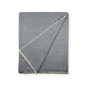 Plaids en laine d’agneau blue diamond