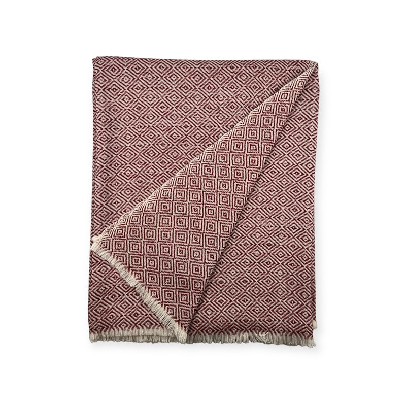 Plaids en laine d’agneau red diamond