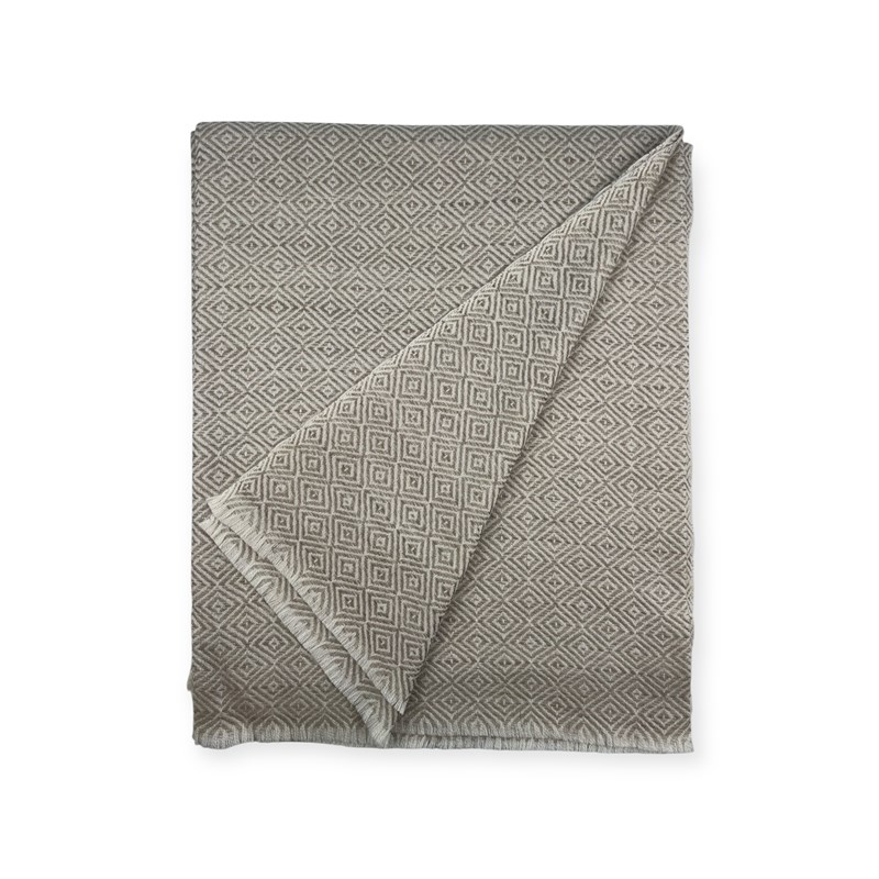 Plaids en laine d’agneau beige diamond