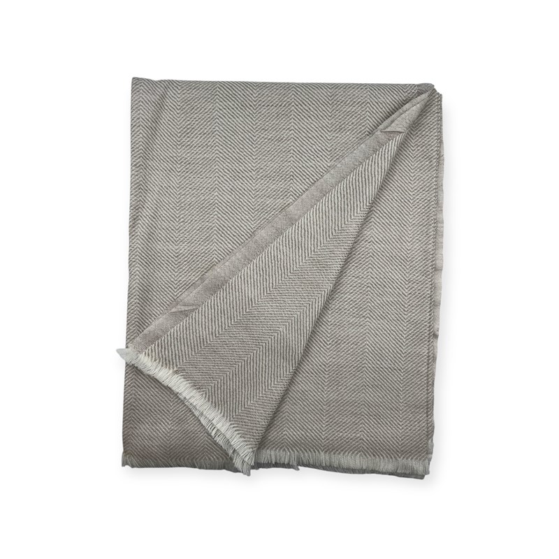 Plaids en laine d’agneau grey stripe