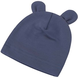 Bonnet bébé ourson bambou uni bleu