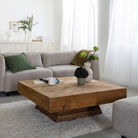 Table basse carrée en bois recyclé