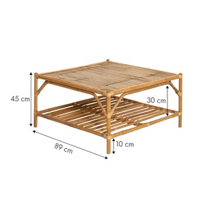 Table basse carrée en bambou célestin