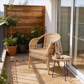 Fauteuil de jardin en rotin nohan