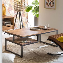 Table basse en bois d'acacia havana