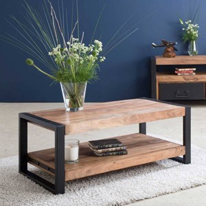 Table basse en bois d'acacia 100 cm