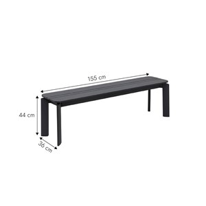 Banc en aluminium gris apollon
