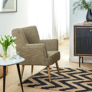 Fauteuil en coton kaki
