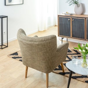 Fauteuil en coton kaki