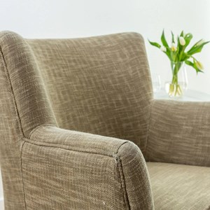 Fauteuil en coton kaki