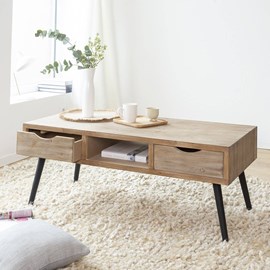 Table basse en bois de sapin natural