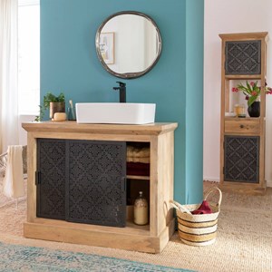 Meuble sous vasque en bois de manguier