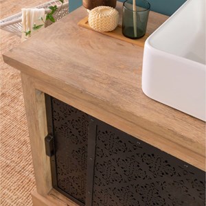 Meuble sous vasque en bois de manguier