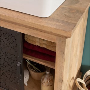 Meuble sous vasque en bois de manguier