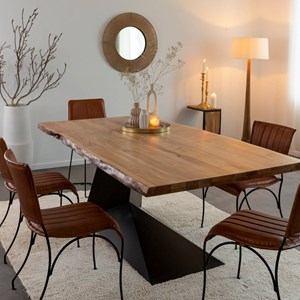 Table à manger suspendu bois et métal