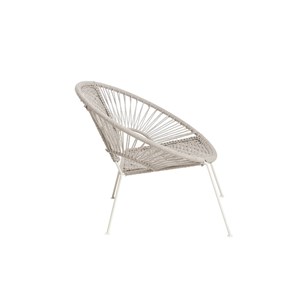 Fauteuil en corde de coton blanc