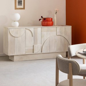 Buffet en bois de manguier blanchi