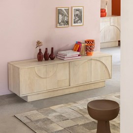 Meuble tv en bois de manguier blanchi