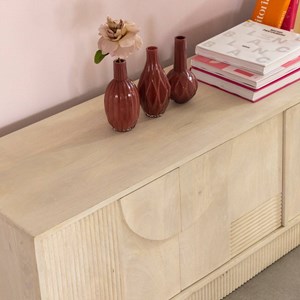 Meuble tv en bois de manguier blanchi