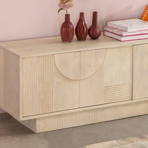 Meuble tv en bois de manguier blanchi