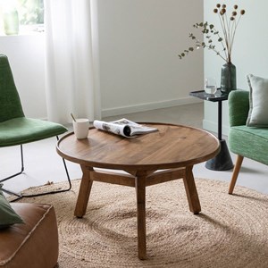 Table basse ronde en bois de manguier