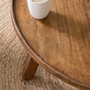 Table basse ronde en bois de manguier