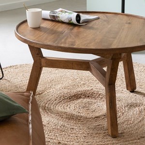Table basse ronde en bois de manguier