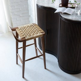 Chaise de bar en bois de manguier